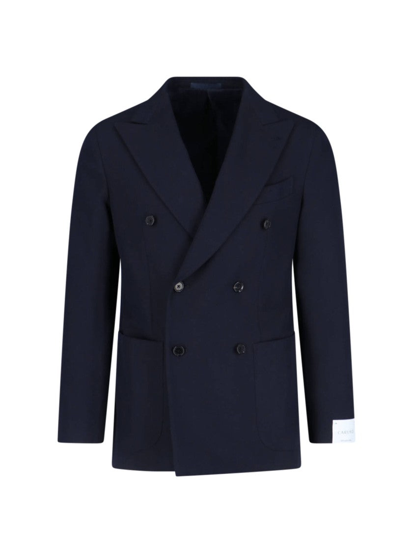 Caruso "Aida" Double-Breasted Blazer – Navy