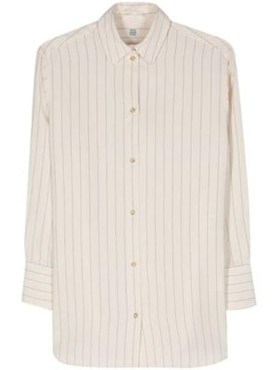 Totême Minimalist Long-Sleeved Shirt With Vertical Pinstripe Detail