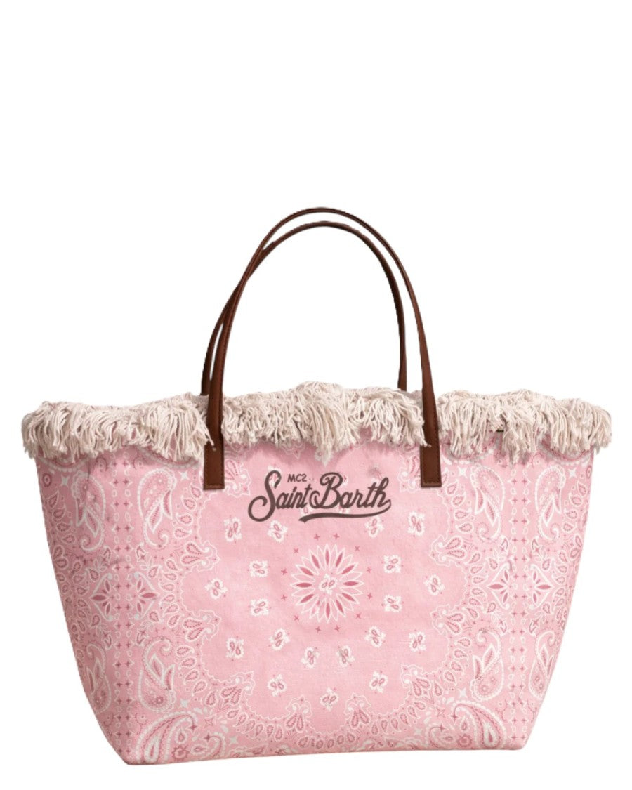 Mc2 Saint Barth Large Tote Bag With Delicate Paisley Pattern