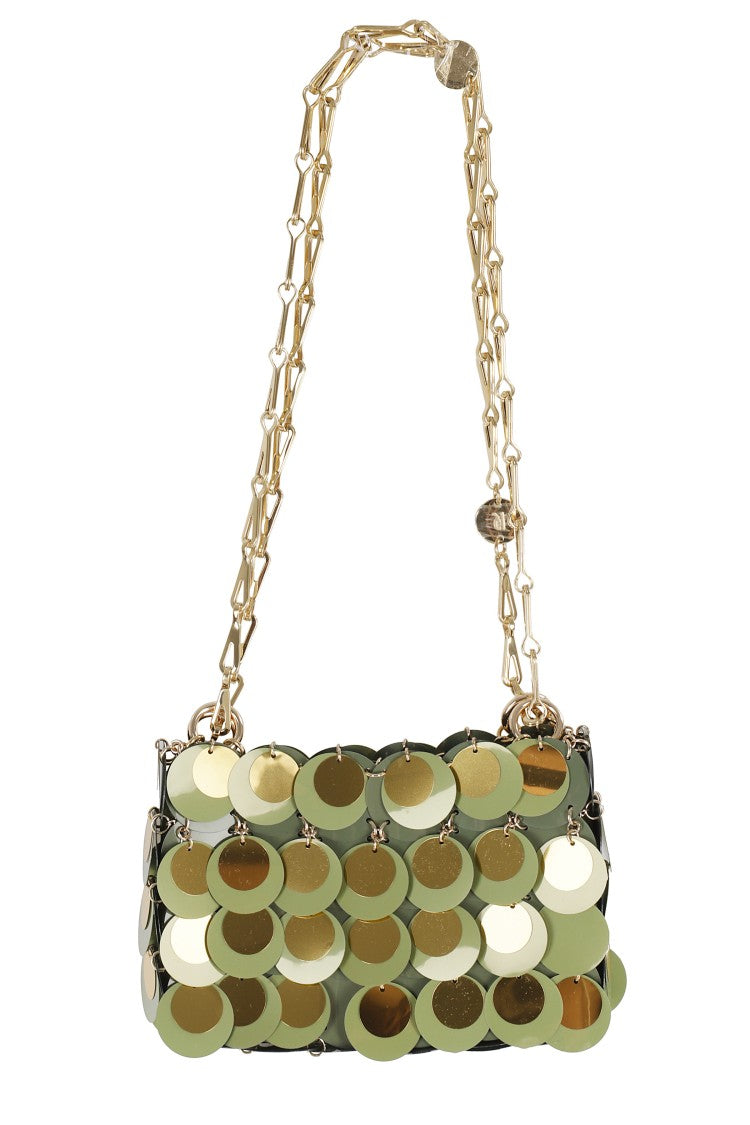 Rabanne Green/Gold Nano Sparkle Bag
