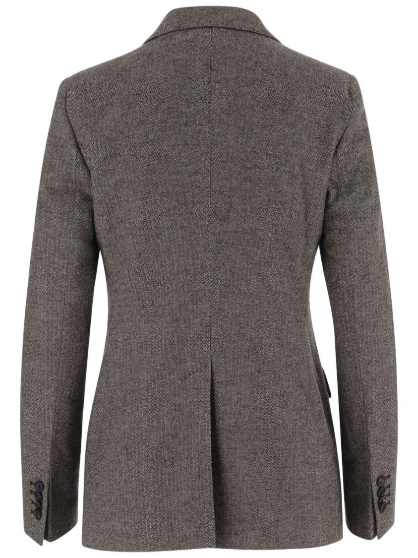 Tagliatore Wool-Blend Jacket With Herringbone Pattern