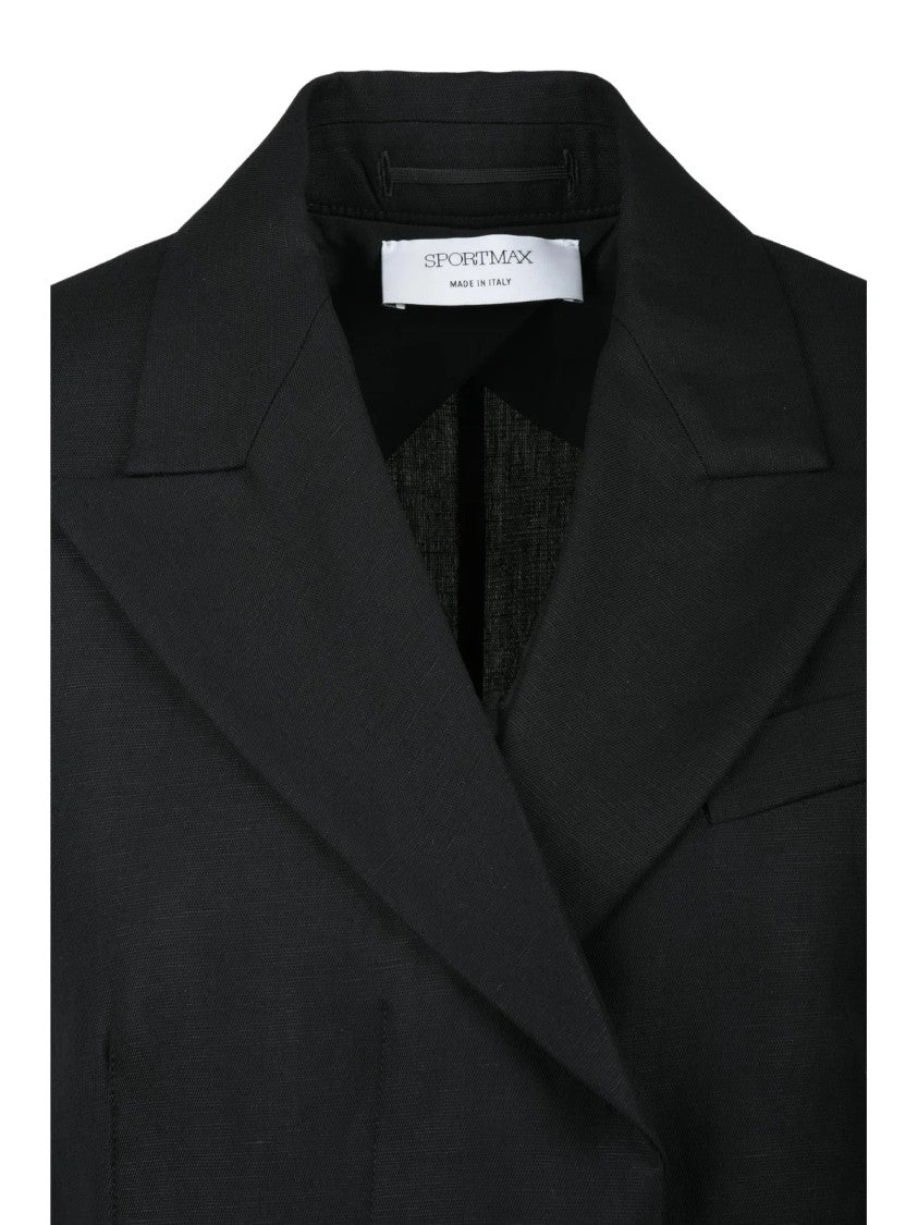 Sportmax Black Cera Giacca Viscose Linen Jacket