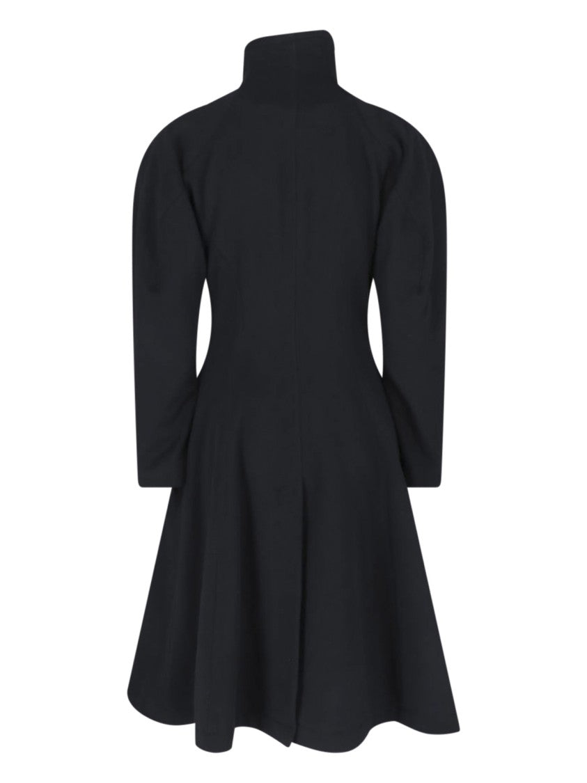 Vivienne Westwood Black Breeze Asymmetrical Flared Wool Cashmere Coat