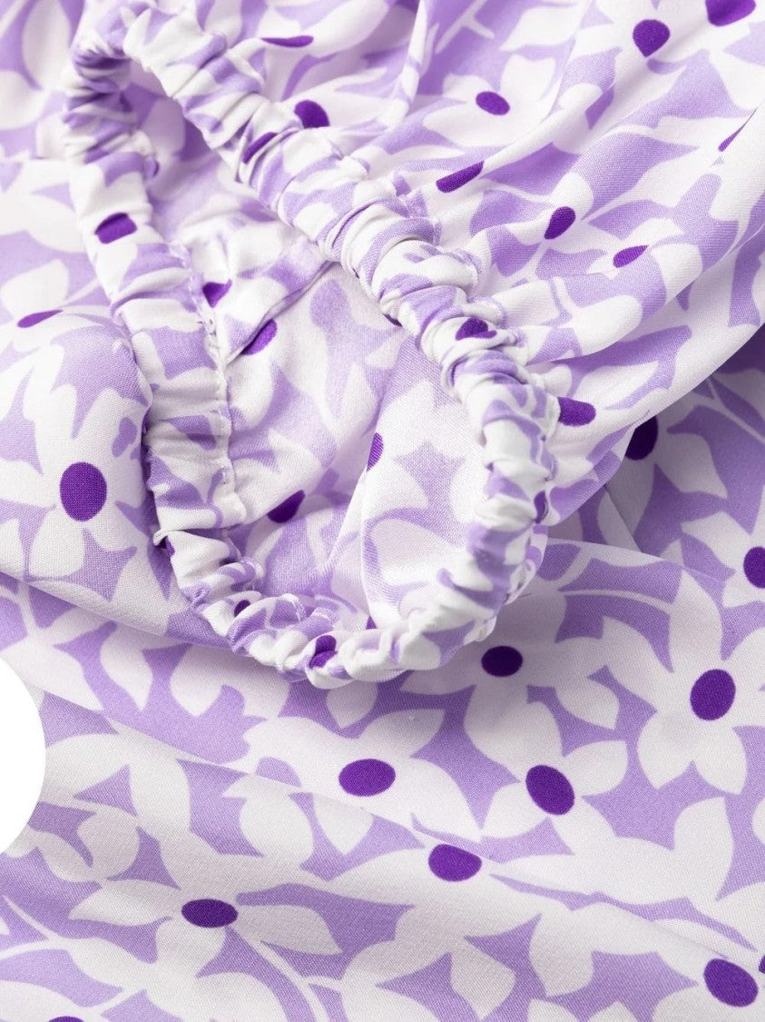 P.A.R.O.S.H. Floral Print V-Neck Midi Dress