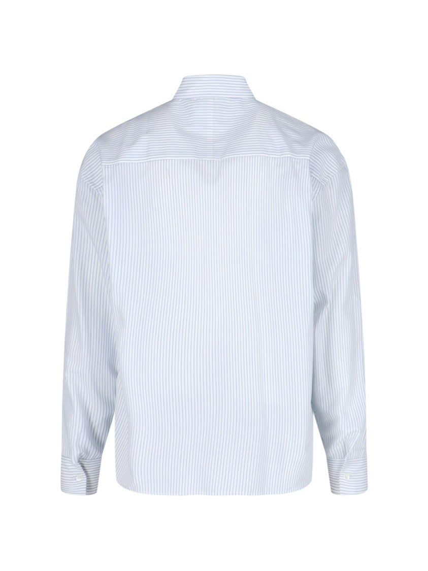 Berner Kuhl "Sleepy Shirt Luxor" Cotton Poplin Shirt – White/Blue Stripes