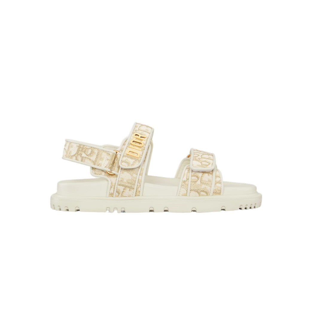 Christian Dior Adjustable Monogram Strap Flat Sandals