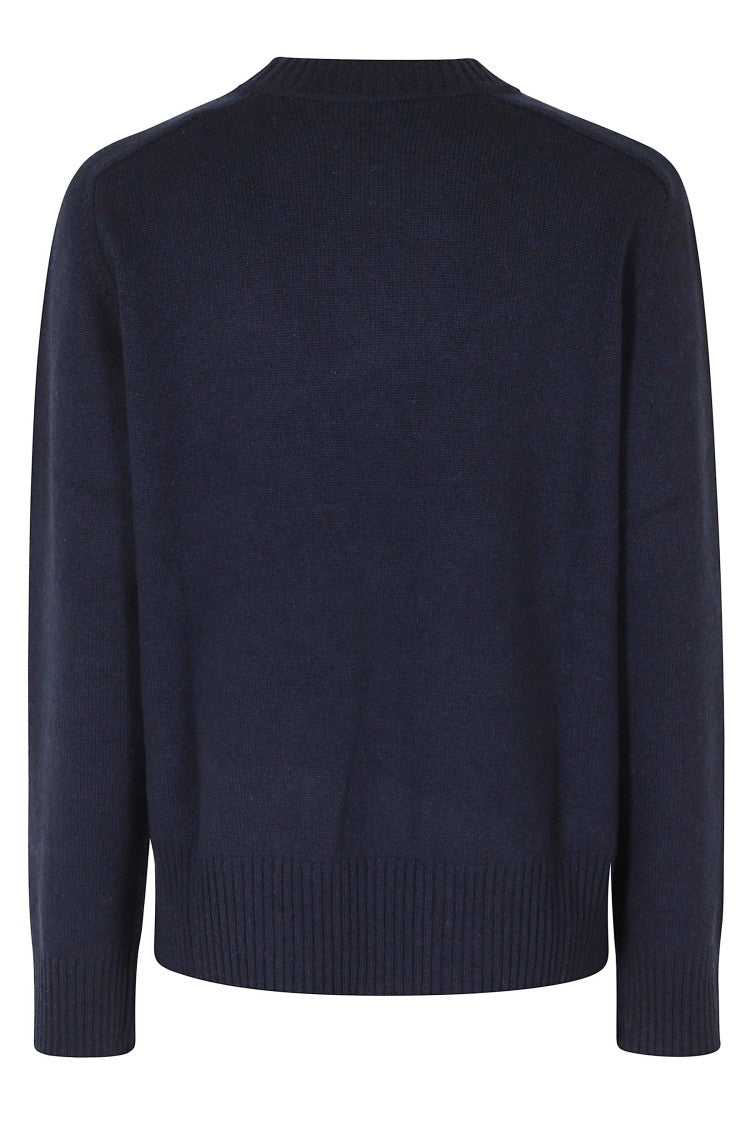 Loulou De Saison Navy Baltra Embroidered Pure Cashmere Sweater