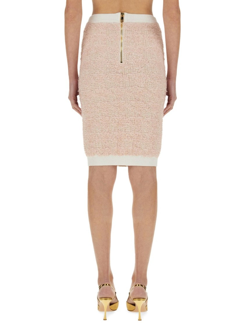 Balmain Tweed Midi Skirt