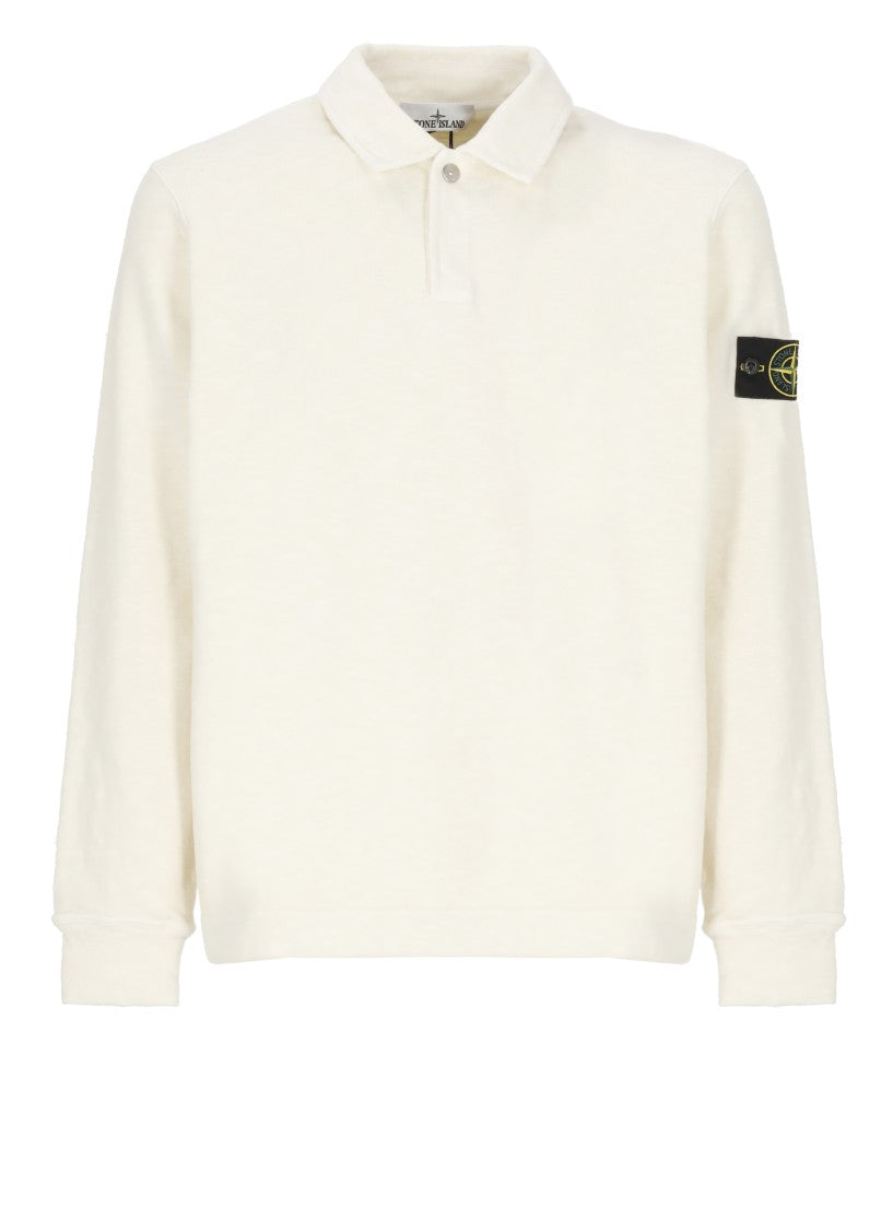 Stone Island Ivory Cotton Sweatshirt