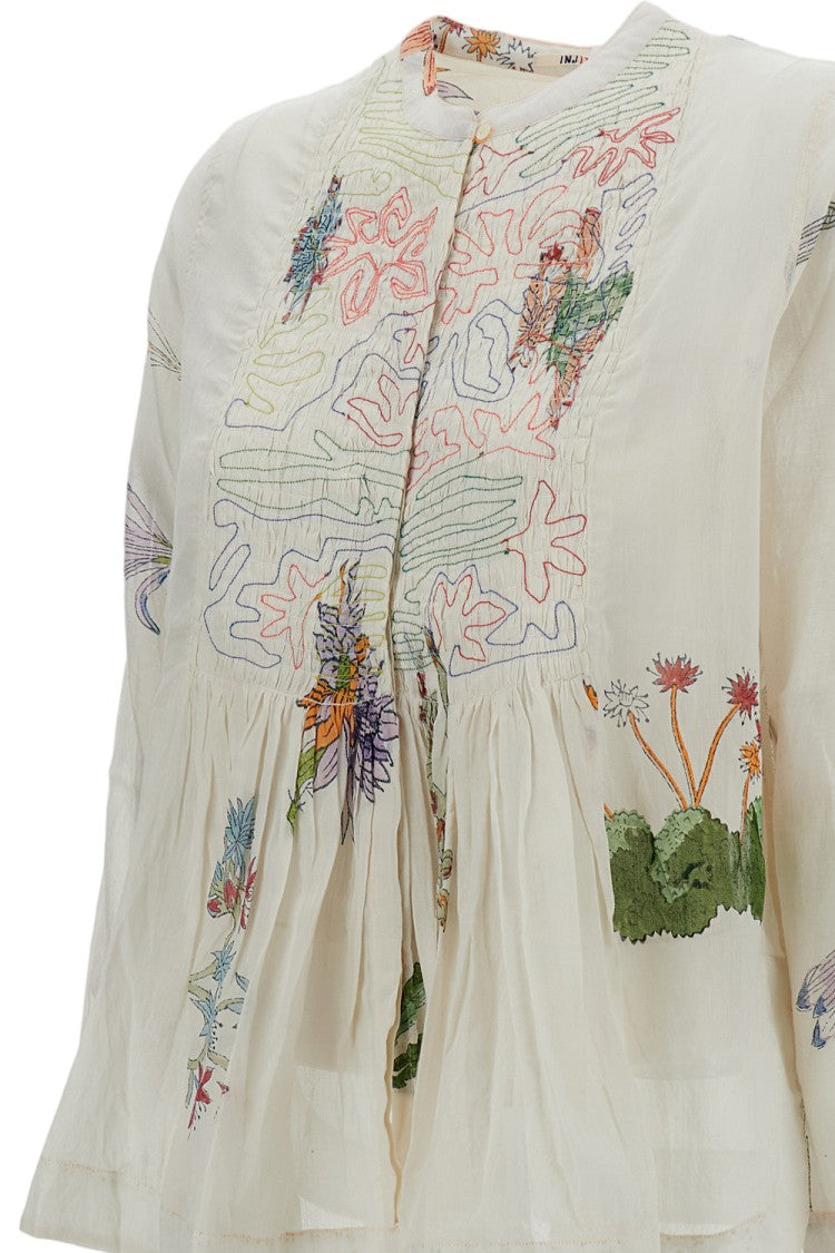 Injiri Cotton-Silk Blend Long-Sleeved Shirt
