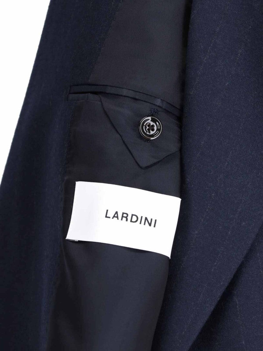 Lardini Double-Breasted Virgin Wool Suit With Peaked Lapels