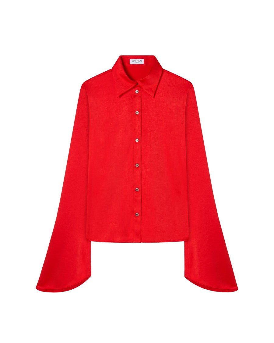 Serena Bute Flared Sleeve Shirt - Bright Red