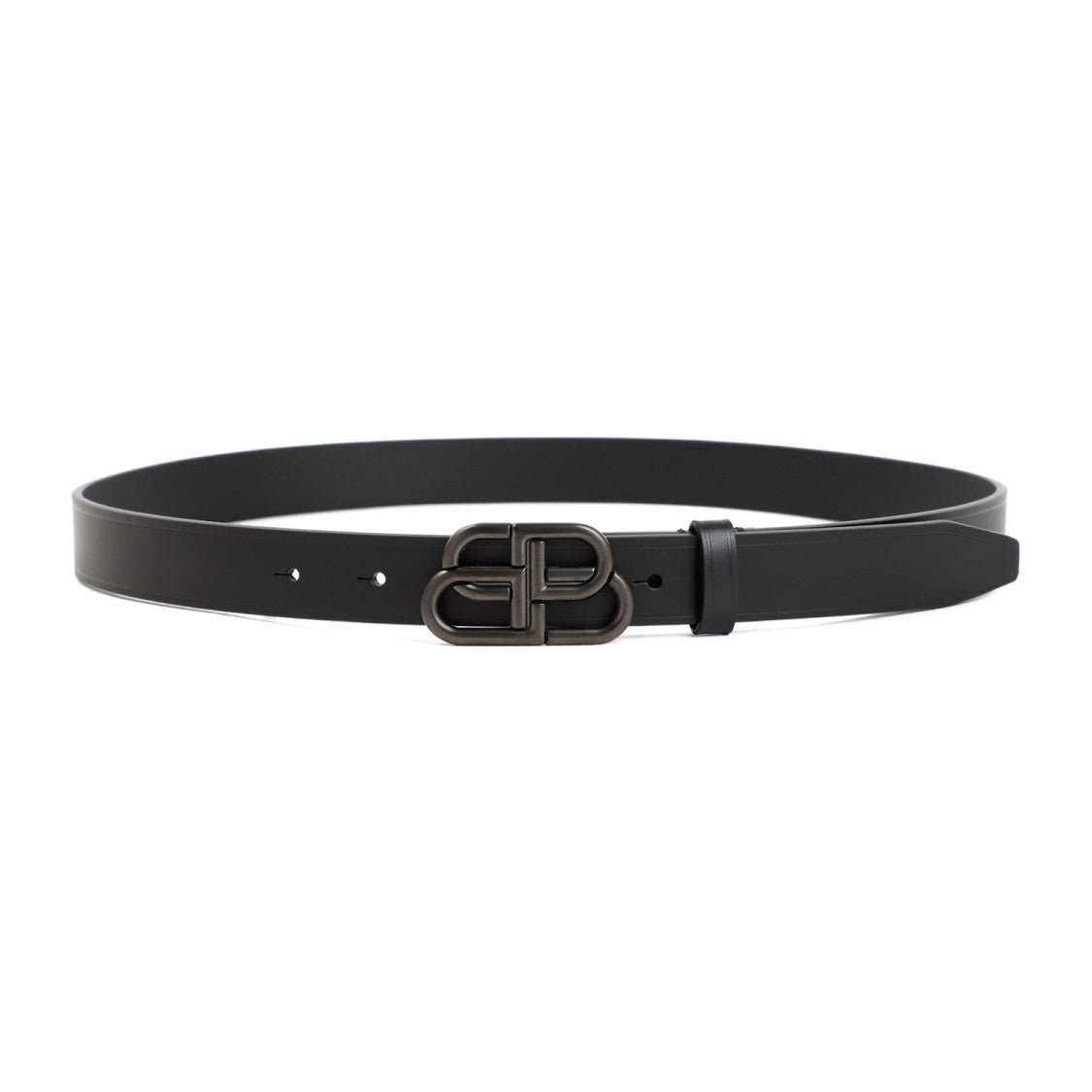 Balenciaga Black Leather Bb Belt