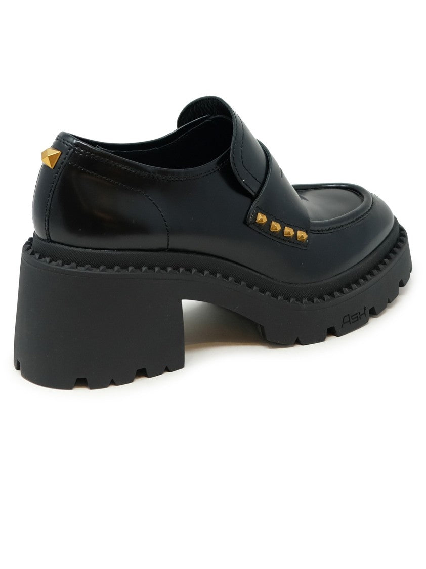 Ash Black Leather Nelson Loafers