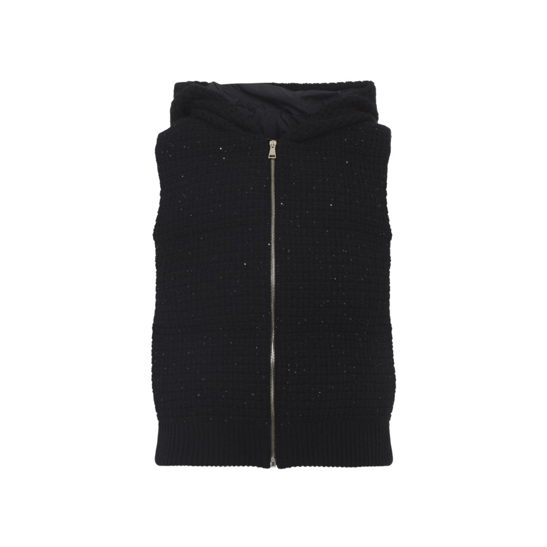 Fabiana Filippi Black Virgin Wool Padded Gilet