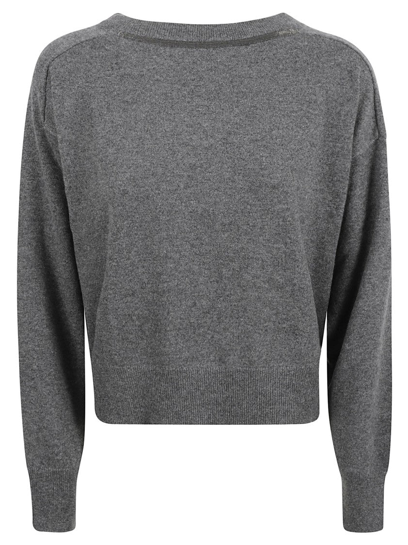 Brunello Cucinelli Relaxed Fit Cashmere Sweater With Wide Neckline