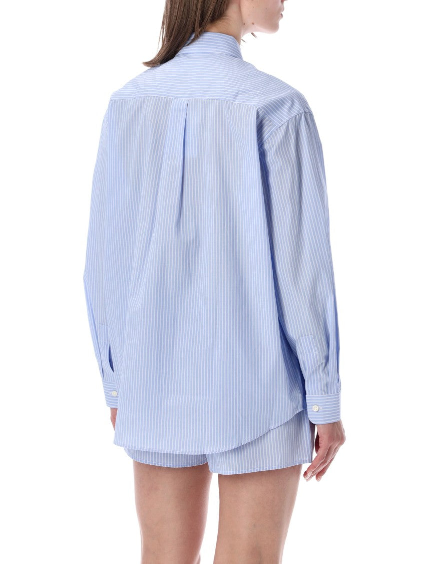 Sporty And Rich Oversized Shirt Stripe
