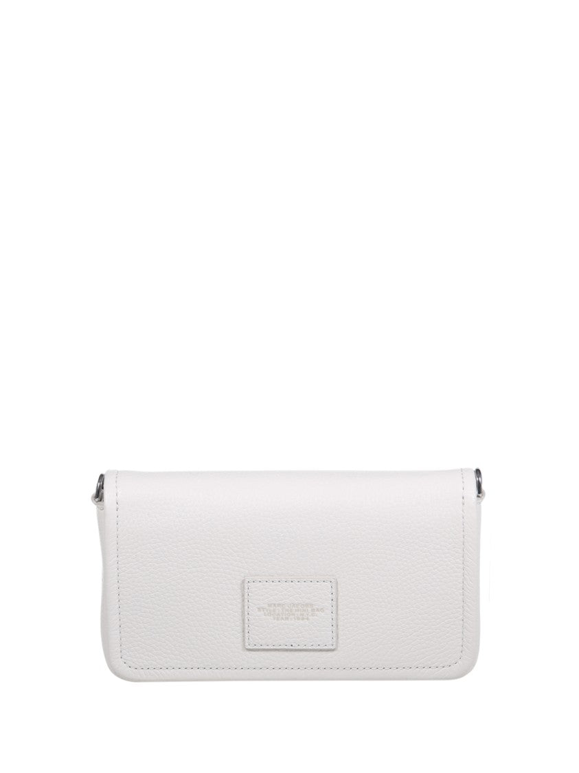 Marc Jacobs Compact White Cow Leather Clutch With Embossed Detail