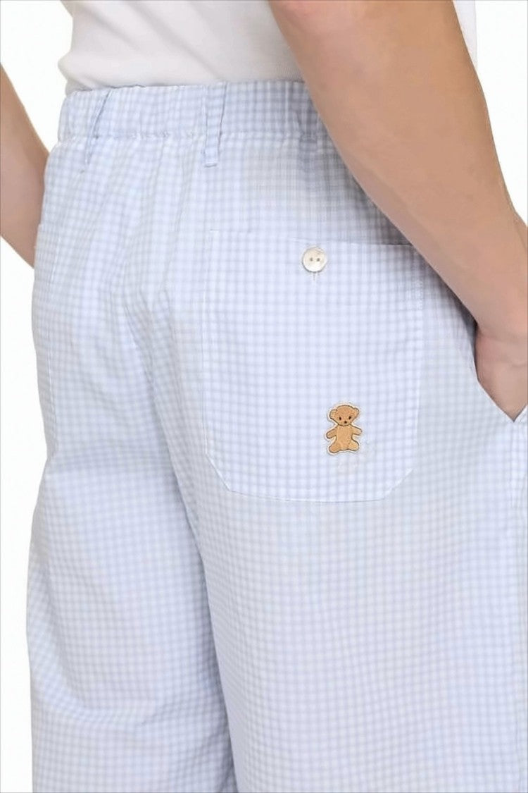 Gucci Light Blue Gingham Check Shorts