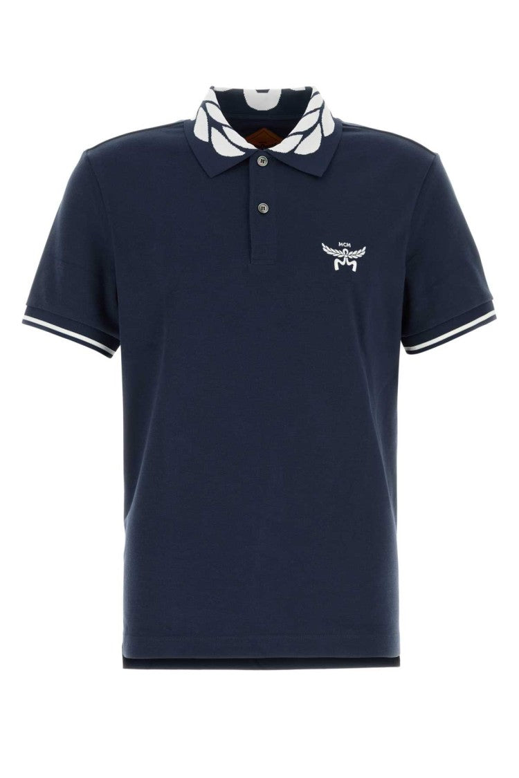 Mcm Navy Blue Stretch Piquet Polo Shirt