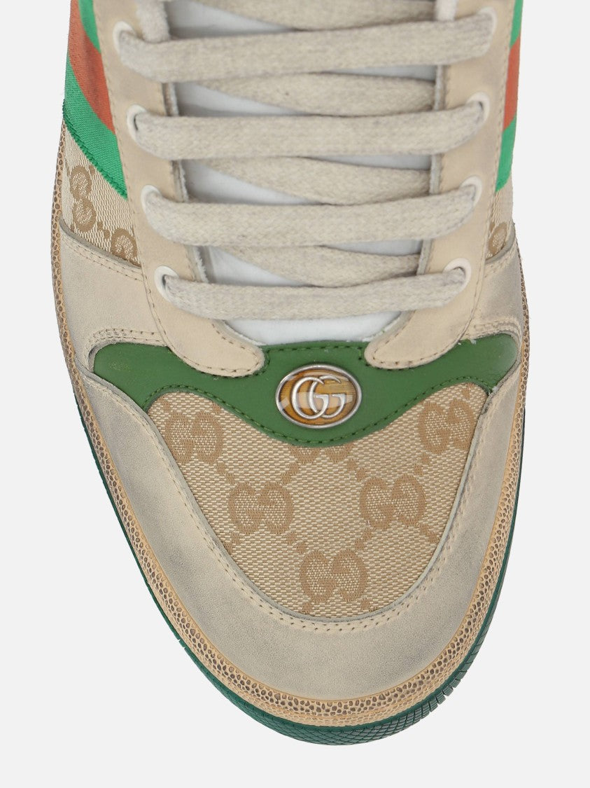 Gucci Beige Screener Sneaker Low-Top Shoes