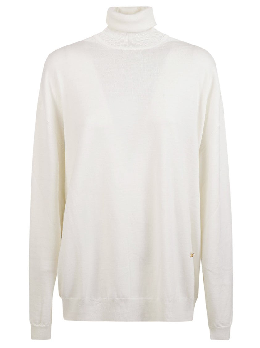 Moschino High Neck White Sweater