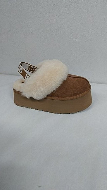 Ugg Plush Fur-Trimmed Platform Sandals With Suede Base