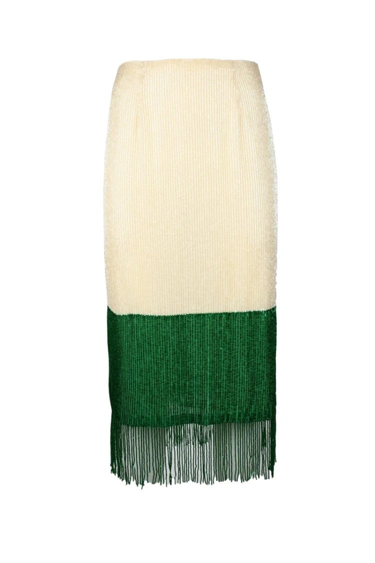 Elisabetta Franchi Sequin Skirt - White/Purple