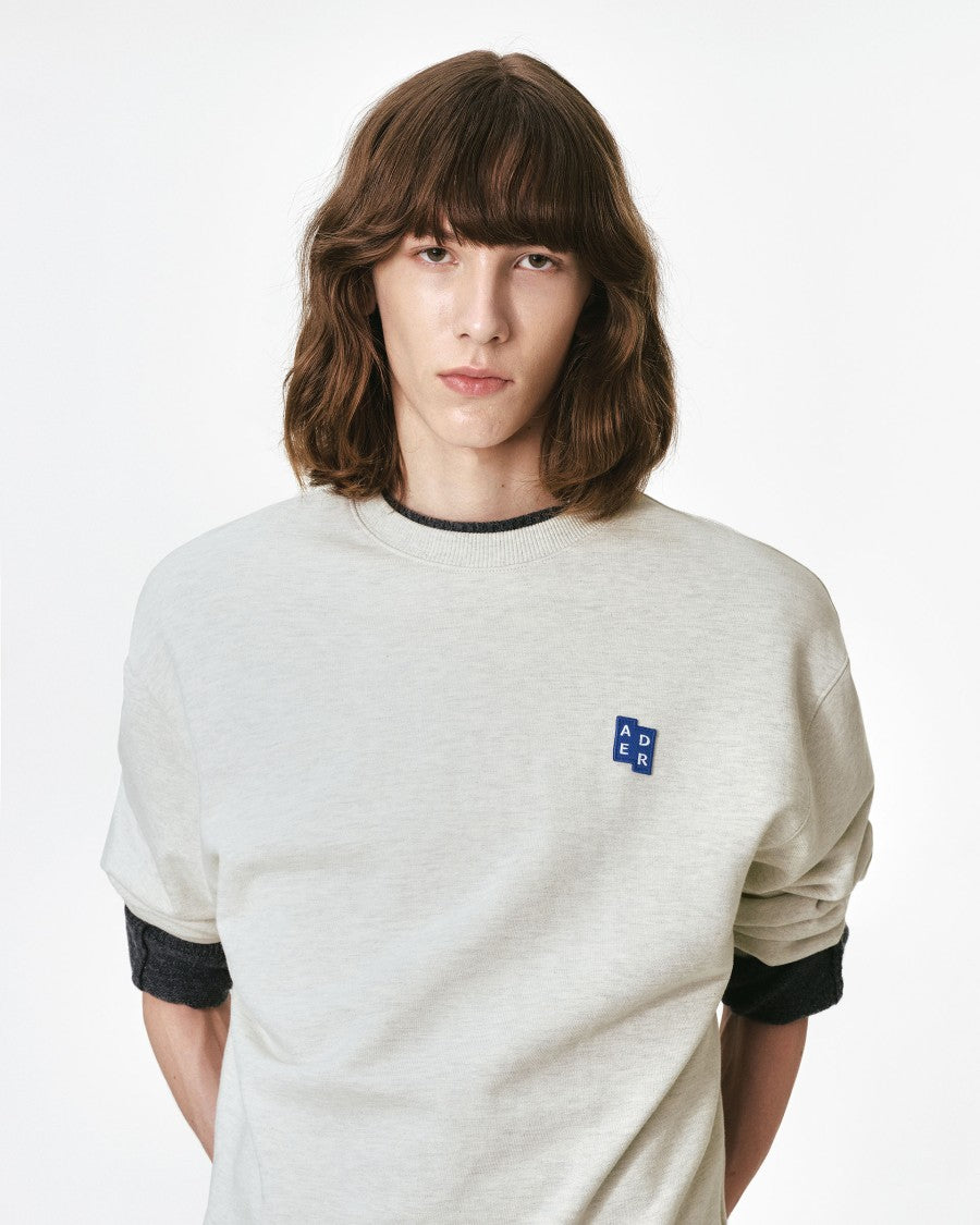 Adererror Semi-Oversized Cotton Sweatshirt With Tetris Logo Patch