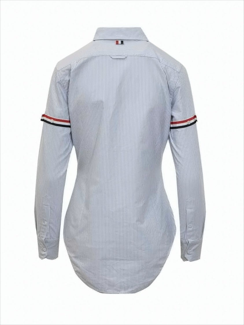 Thom Browne Button-Down Shirt With Striped Arm Bands