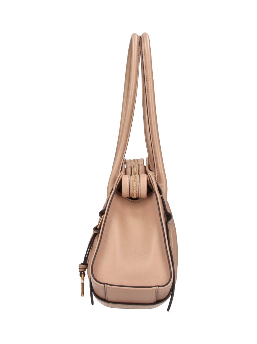 Marc Jacobs Ruched Leather Shoulder Bag With Padlock Charm