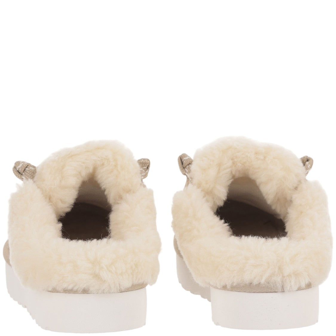 Ugg Beige Lowmel Fur-Lined Suede Mules