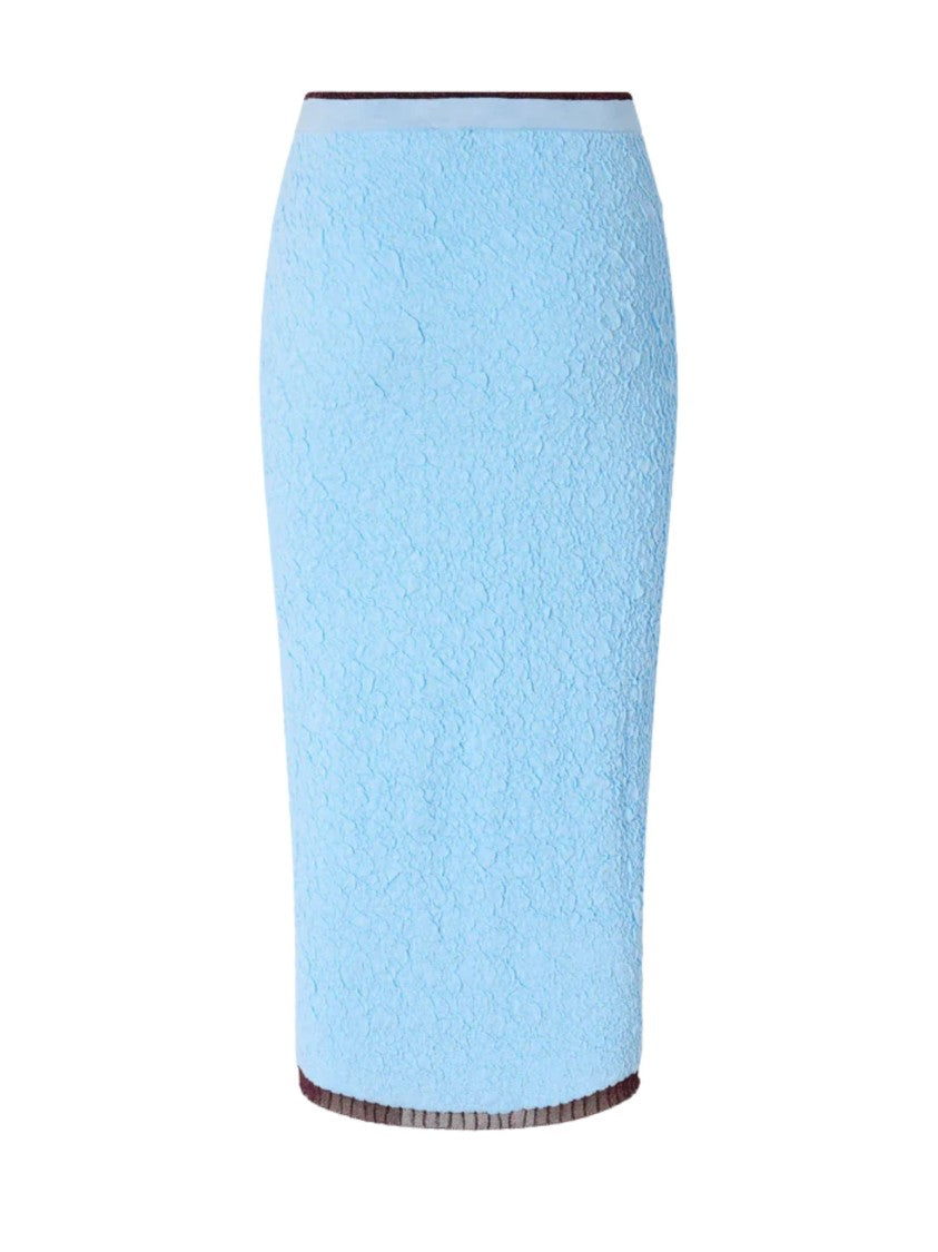 Pinko Blue Textured Fitted Midi Skirt