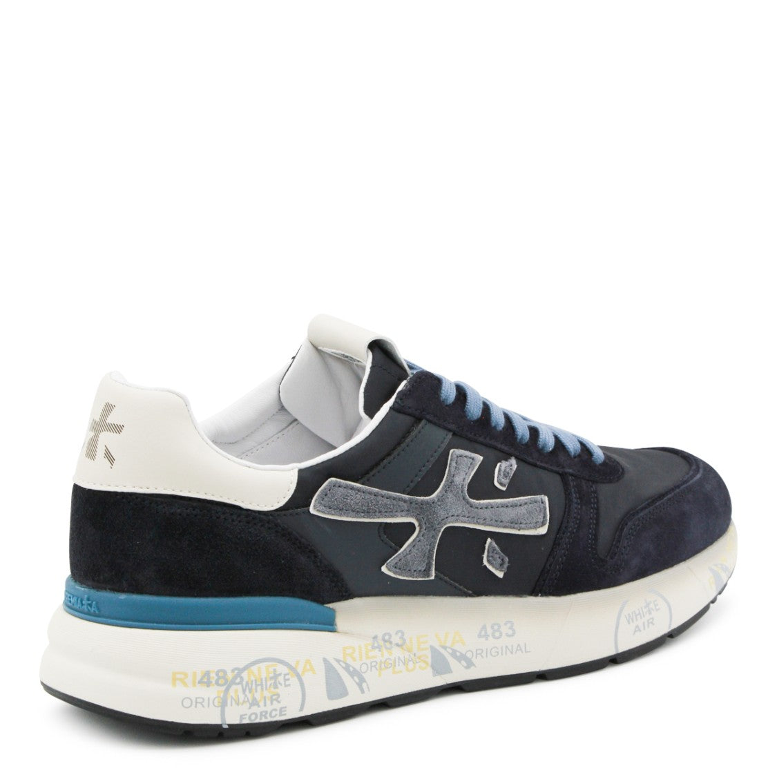 Premiata Black Stevend Leather-Blend Low-Top Sneakers