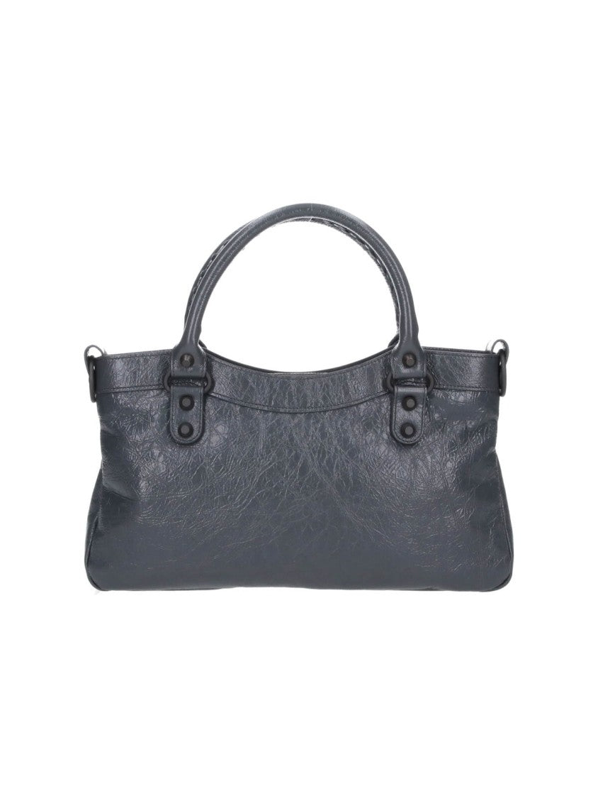 Balenciaga Grey Soft Lamb Leather Le City First Shoulder Bag