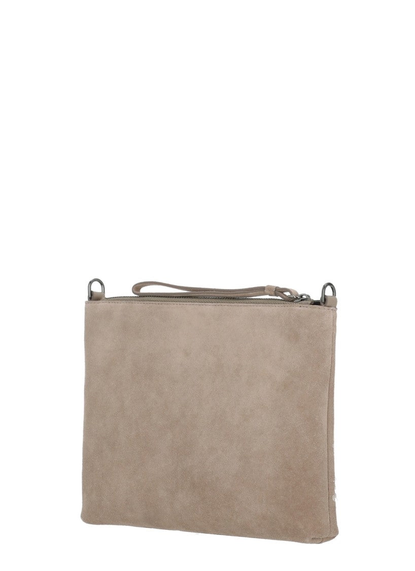 Panicale Rectangular Leather Pochette With Sequins Detailing