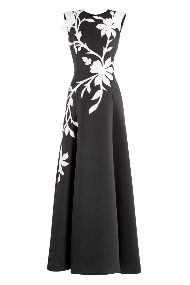 Saiid Kobeisy Neoprene Dress With Floral  Embroidery