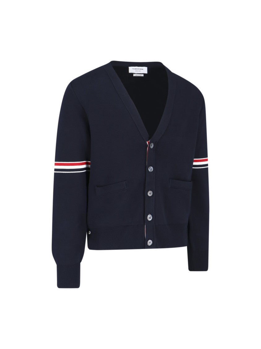 Thom Browne Tricolor Detail Cardigan – Blue