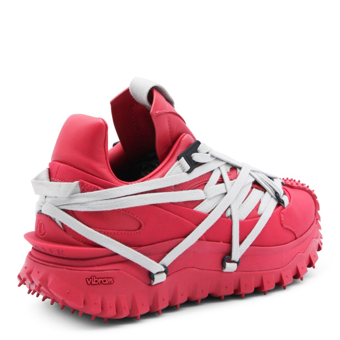 Moncler X Rick Owens Red Leather Megalace Sneakers