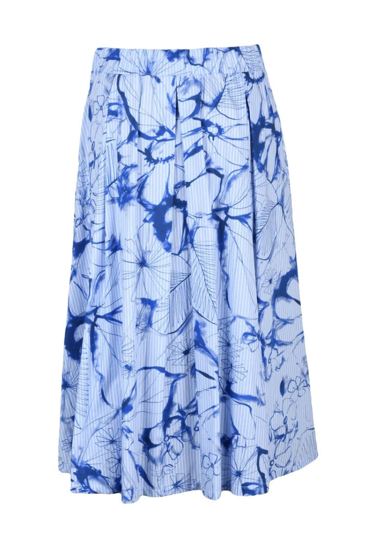 Vicario Cinque Cotton Skirt - Sky Blue/White