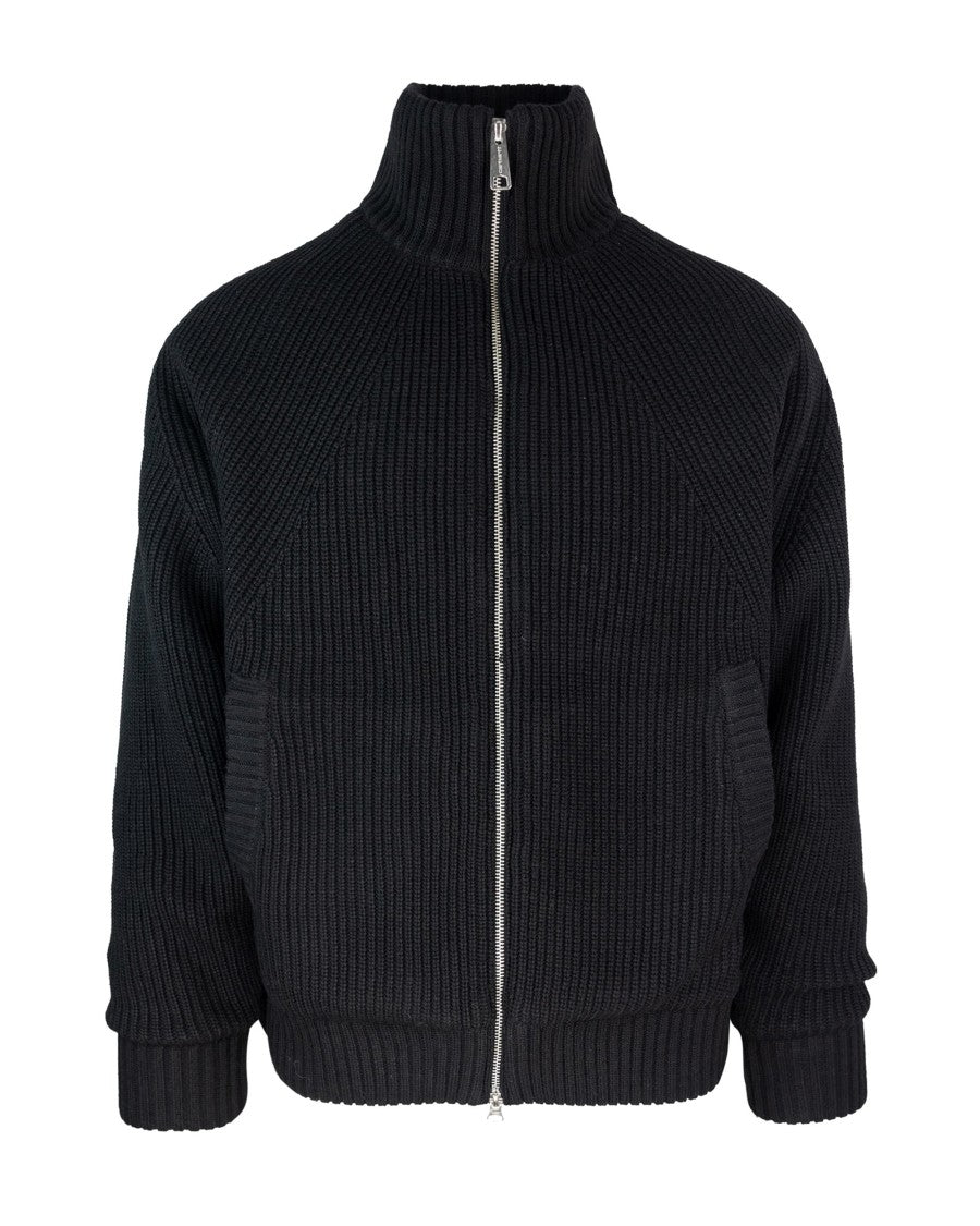 Carhartt Wip Black Banley Textured Wool-Blend Knit Jacket