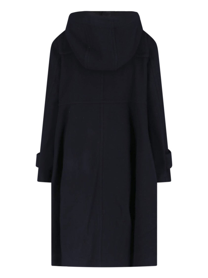 Comme Des Garçons Black Toggle Hooded Duffle Jacket