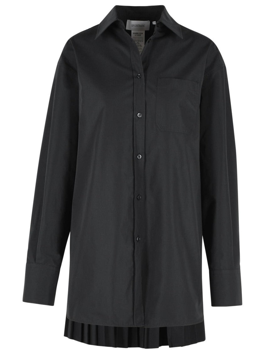 Sportmax 'Nespolo' Black Cotton Blend Shirt Dress