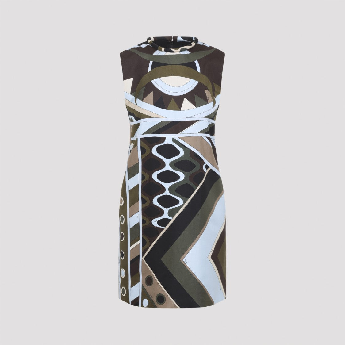 Pucci Sleeveless Silk Dress With Bold Geometric Pattern