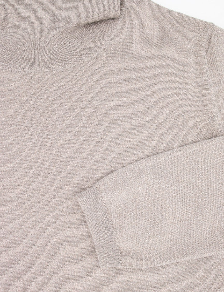 Brunello Cucinelli Regular Fit Turtleneck Sweater In Smokey Taupe