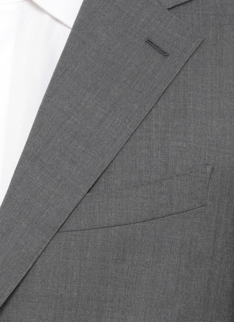 Caruso Grey Peak Lapel Wool Suit