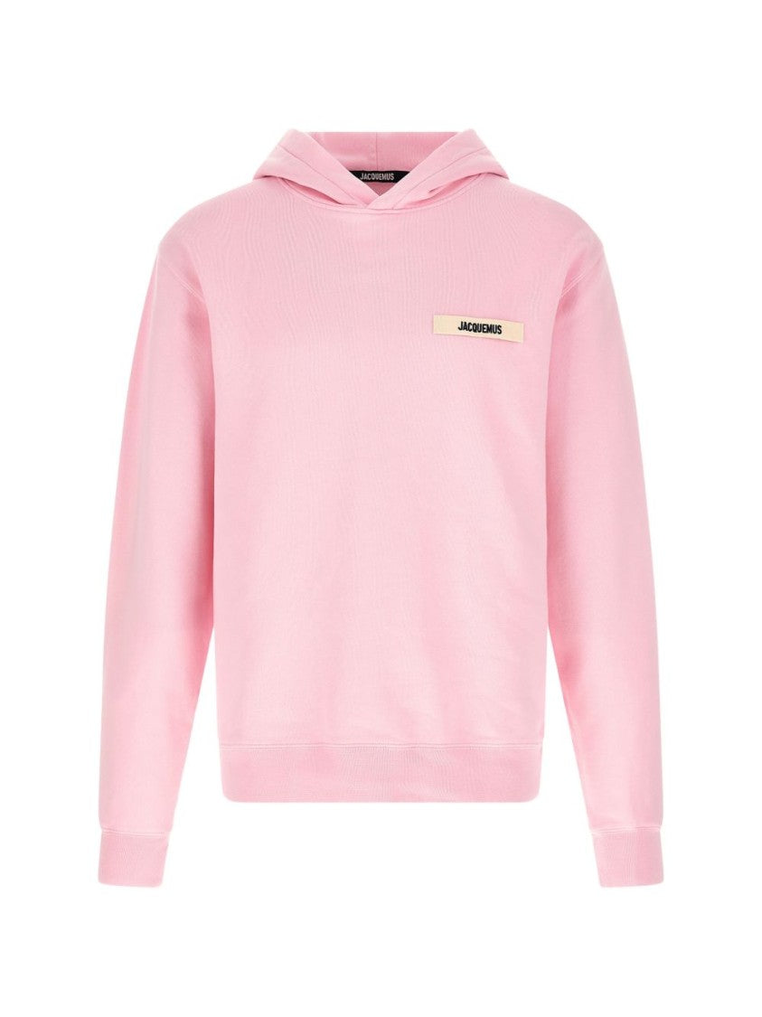 Jacquemus Pink Logo Patch Dropped Shoulder Sweater