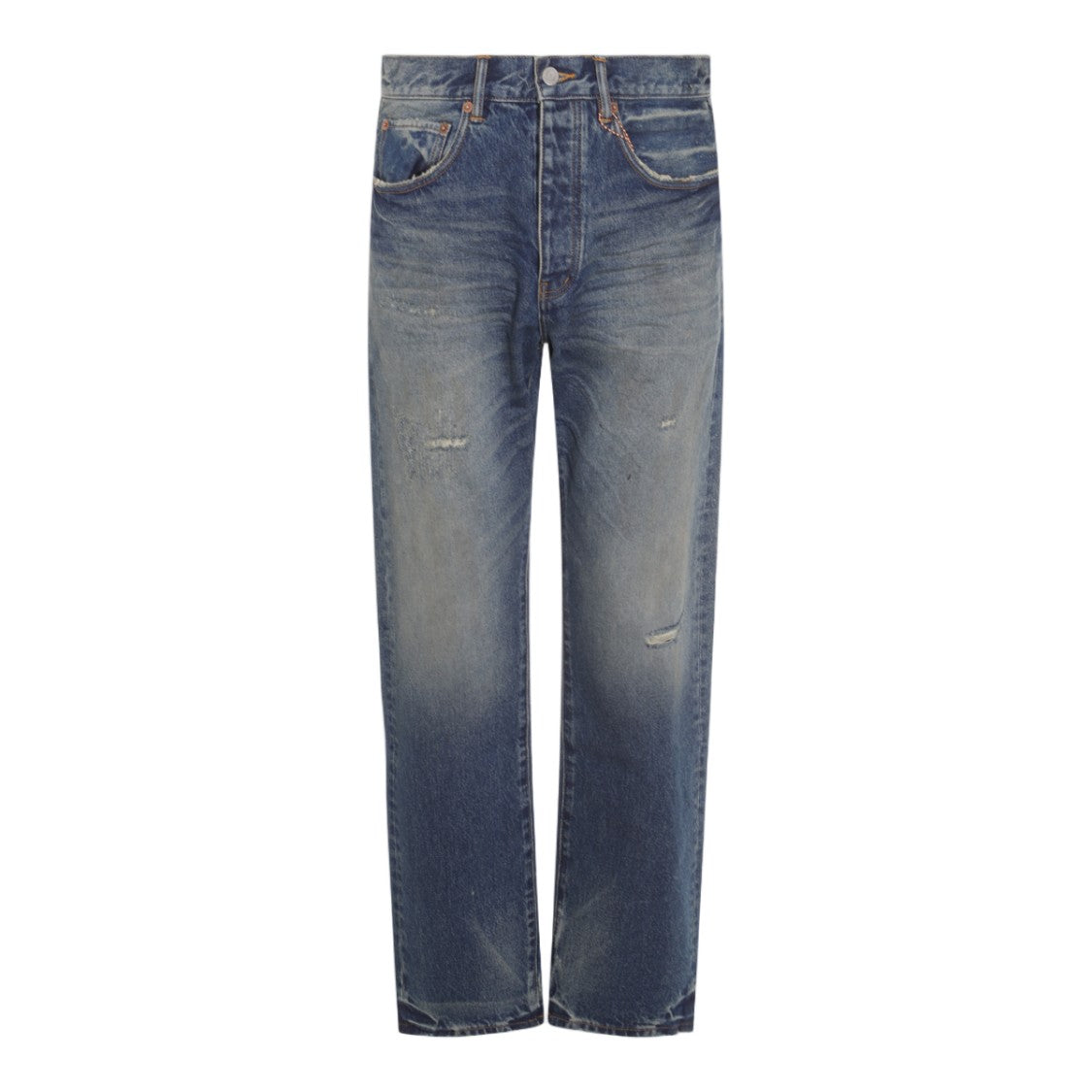 Purple Brand Straight-Leg Jeans With Medium Wash And Light Distressing