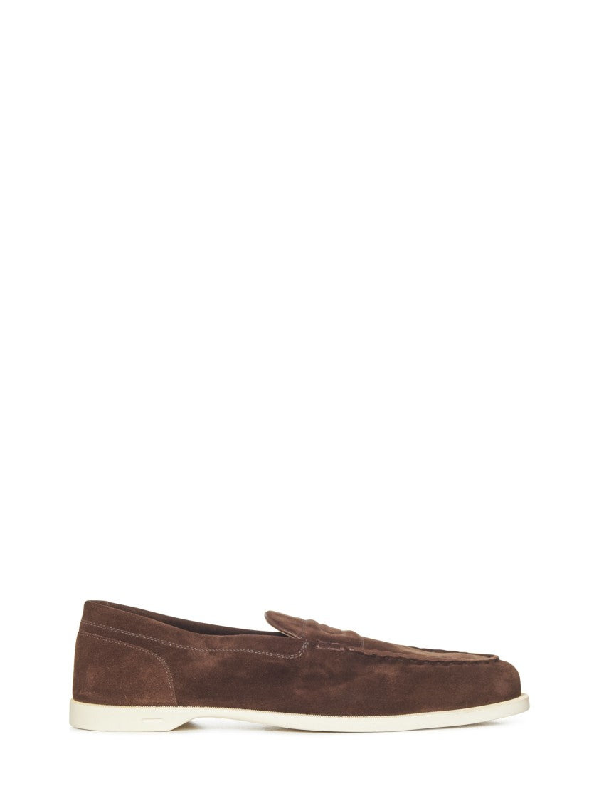 John Lobb Brown Suede Loafers With Super Flex Sole