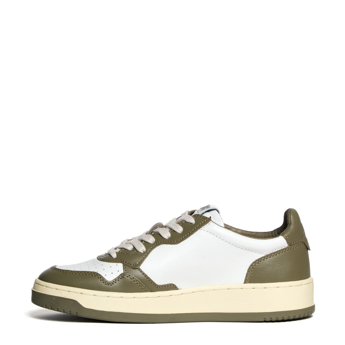 Autry Low-Top Sneakers In White And Covert Green Leather